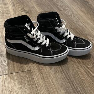 Vans Black and White High-Top Sneakers